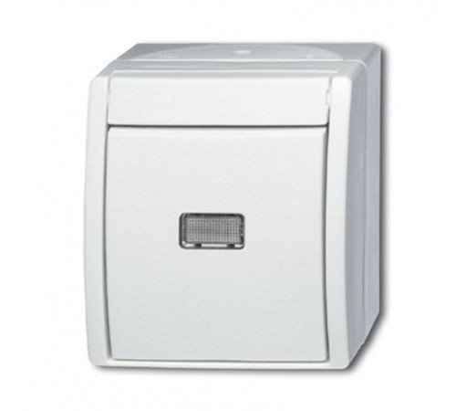 Переключатель 1-клавишный, с подсветкой, IP44, для открытого монтажа, серия ocean, цвет альпийский белый  1085-0-1626   2CKA001085A1626  ABB