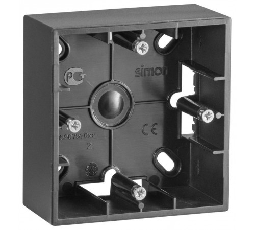 Simon 15 Графит Монтажная коробка для накладного монтажа, 1 пост  1590751-038  Simon