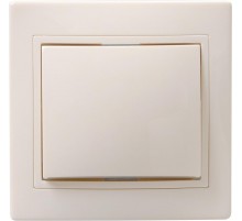 КВАРТА Кремовый Выключатель 1-клавишный кнопочный 10А ВСк10-1-0-ККм  EVK13-K33-10-DM  GENERICA