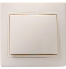 КВАРТА Кремовый Выключатель 1-клавишный кнопочный 10А ВСк10-1-0-ККм  EVK13-K33-10-DM  GENERICA