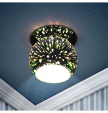 Светильник точечный декоративный DK88-3 декор "3D звездный дождь" G9,220V, 35W, серебро/мультиколор  Б0032369  ЭРА