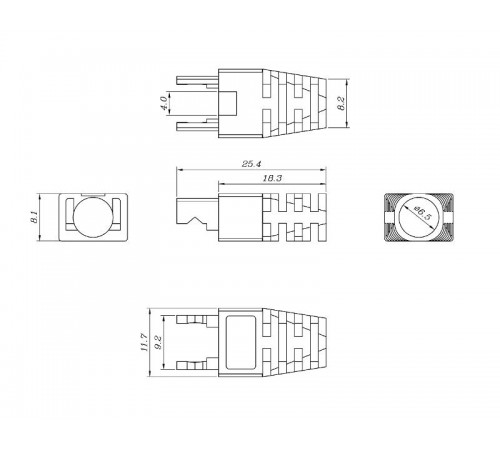 BOOT-VA-TR-10 Изолирующий колпачок для разъемов PLEZ UA, язычок Arch (10 шт.)  446096  Hyperline