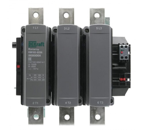 Контактор 630А 110В_АС АС3_ АС4 1НО+1НЗ КМ-102  21972DEK  DEKraft
