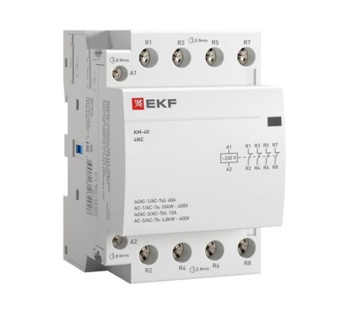 Контактор модульный КМ 40А 4NC (3 мод.) PROxima km-3-40-04  EKF