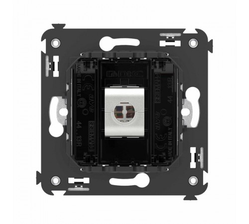 Компьютерная розетка RJ-45 без шторки в стену, кат.6А одинарная экранированная, "Avanti", "Черный квадрат"  4402773  DKC