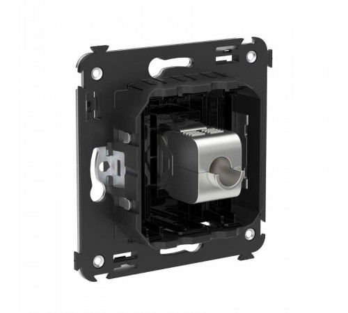 Компьютерная розетка RJ-45 без шторки в стену, кат.6А одинарная экранированная, "Avanti", "Черный квадрат"  4402773  DKC