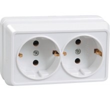 ОКТАВА белый Розетка 2-местная О/У с/з 16А РС22-3-ОБ  ERO21-K01-16-DC  GENERICA