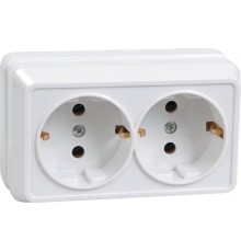 ОКТАВА белый Розетка 2-местная О/У с/з 16А РС22-3-ОБ  ERO21-K01-16-DC  GENERICA