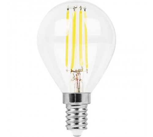 Лампа светодиодная LB-511 (11W) 230V E14 4000K филамент G45 прозрачная  38014  FERON