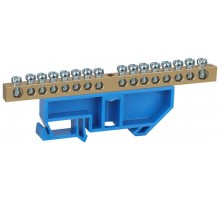 Шина N "ноль" на DIN-изол ШНИ-6х9-16-Д-синий NO-222-49  Б0033430  ЭРА