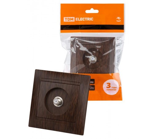 Розетка SAT (F-разъем) 0-2400МГц венге "Лама"  SQ1815-0421  TDM