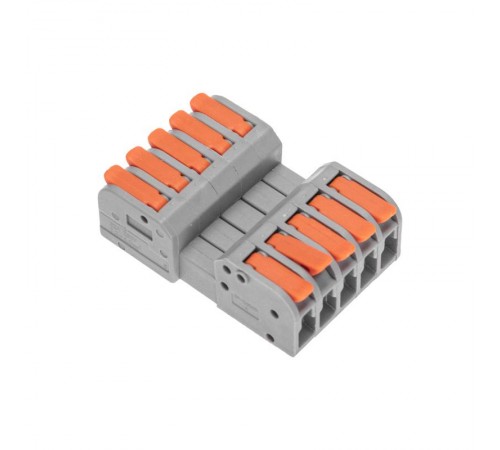 Клемма СМК 222-425R проходная разъемная 5 полюсов серая 0,2-2,5/4мм (20 шт/уп)  07-5265  REXANT