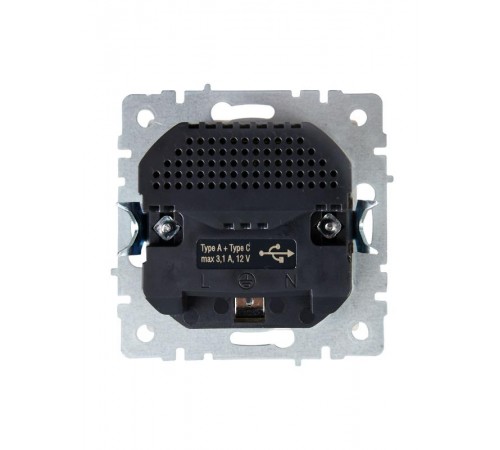 BRITE Розетка с заземлением со шторками 16А с USB A+C 18Вт РЮш11-1-БрКр бежевый  BR-R14-16-U22-018-K10  IEK