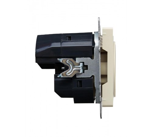 BRITE Розетка с заземлением со шторками 16А с USB A+C 18Вт РЮш11-1-БрКр бежевый  BR-R14-16-U22-018-K10  IEK