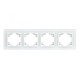 Минск Рамка 4-местная стеклянная белая Basic  ERM-G-404-10  EKF