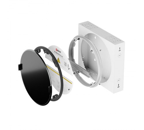 Корпус ArtShell Round встраиваемый силовой круглый 16 модулей, чёрная дверь из закаленного стекла  artshell-r-16p-cb EKF