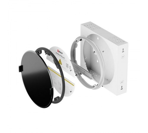 Корпус ArtShell Round встраиваемый силовой круглый 16 модулей, чёрная дверь из закаленного стекла  artshell-r-16p-cb EKF