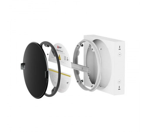 Корпус ArtShell Round встраиваемый силовой круглый 16 модулей, чёрная дверь из закаленного стекла  artshell-r-16p-cb EKF