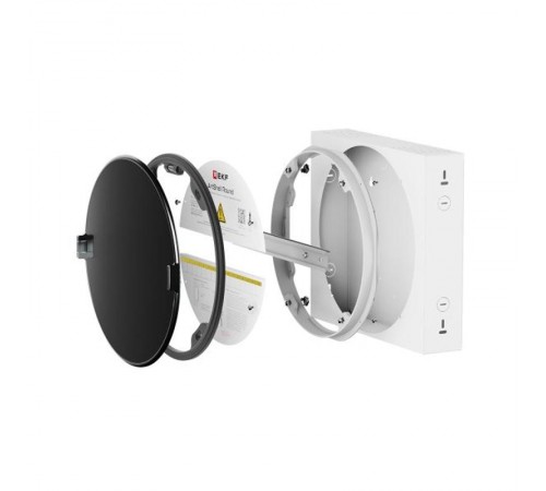 Корпус ArtShell Round встраиваемый силовой круглый 16 модулей, чёрная дверь из закаленного стекла  artshell-r-16p-cb EKF