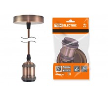 Патрон Е27 с подвесом 1 м, металлический "Лофт", медь  SQ0335-0072  TDM