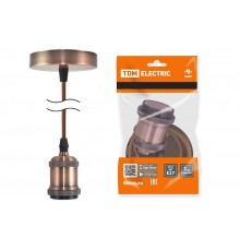 Патрон Е27 с подвесом 1 м, металлический "Лофт", медь  SQ0335-0072  TDM