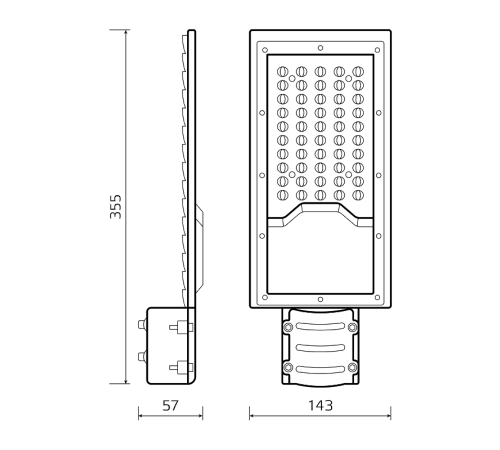 Светильник светодиодный консольный LED Avenue IP65 355*155*57 50W 5000lm 4000K 190-250V КСС "Ш" 1/10  629534250  Gauss