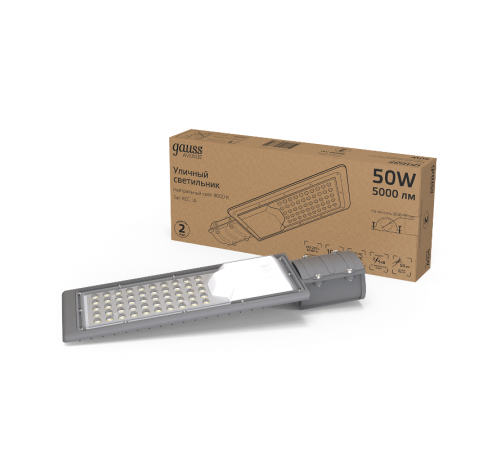 Светильник светодиодный консольный LED Avenue IP65 355*155*57 50W 5000lm 4000K 190-250V КСС "Ш" 1/10  629534250  Gauss