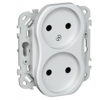 FLITE Розетка 2-ая без заземления без шторок 10А РС02-0-ФлЖ жемчуг  FI-R20-10-K36  IEK