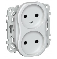 FLITE Розетка 2-ая без заземления без шторок 10А РС02-0-ФлЖ жемчуг  FI-R20-10-K36  IEK