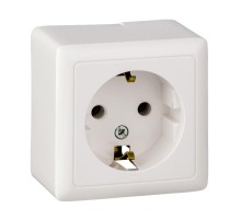Хит Белый О/У без изолирующей пластины  Розетка с заземлением без шторок, 16А, 250В  RA16-133-B  SE