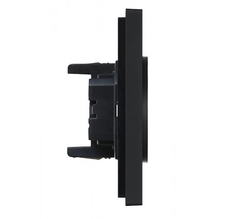 FORTE&PIANO Розетка 2-я без заземления, со шторками безвинтовое крепление 10А FP125 черный  FP-R23-10-1-K02  IEK