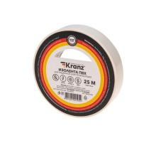 Изолента ПВХ 0.13х15 мм, 25 м, белая  KR-09-2101  Kranz
