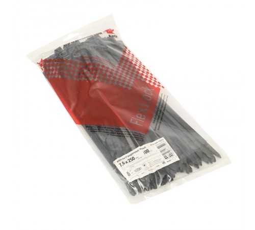 Хомут P6.6 стандартный (ч), 7.6x250 (100шт) FlexLock PROxima  plc-fl-ctsb-7.6x250  EKF