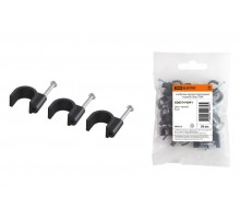 Скоба 6мм круглая пластиковая (черная) (50шт)  SQ0514-0041  TDM