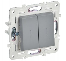 SKANDY Выключатель 2-клавишный с индикацией 10А SK-V09Gr серый  SK-V20-1-10-K03  IEK