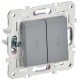 SKANDY Выключатель 2-клавишный с индикацией 10А SK-V09Gr серый  SK-V20-1-10-K03  IEK
