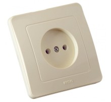 Розетка скрытой установки, одноместная, цвет слоновая кость  РС16-301-01  HEGEL