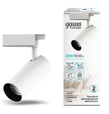 Светильник светодиодный трековый цилиндр 20W 1650lm 4000K 180-240V IP20 65*210мм белый угол 24  TR068  Gauss
