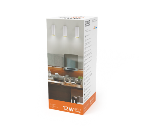 Светильник светодиодный декоративный бытовой HD012 12W (белый золото) 3000K 79x200мм  HD012  Gauss