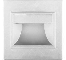 Светильник светодиодный встраиваемый для лестничной подсветки JD12 1.5W 60Lm 4000K серебро  29559  FERON