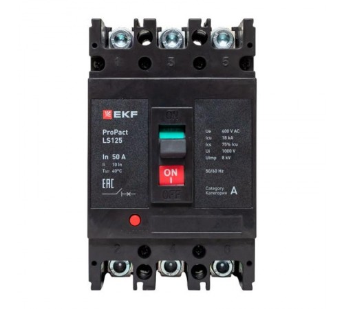Выключатель автоматический LS125 18кА 3P 50А ProPact  mccb-125-18-3-50-ls  EKF