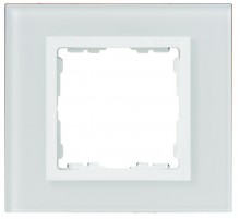 Simon 82 Рамка декоративная, (+суппорт), 8 узких (4 широких) модулей, S82C, Стекло, белый-белый  82687-30  Simon