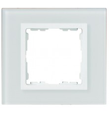 Simon 82 Рамка декоративная, (+суппорт), 8 узких (4 широких) модулей, S82C, Стекло, белый-белый  82687-30  Simon