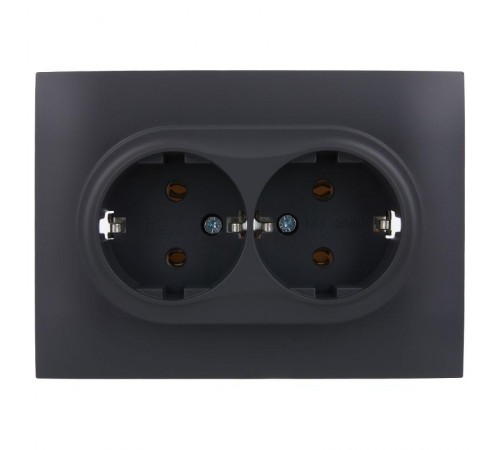 SKANDY Розетка 2-местная с з/к без з/ш 16А сб. SK-R08T титан  SK-R21-16-K48-F  IEK