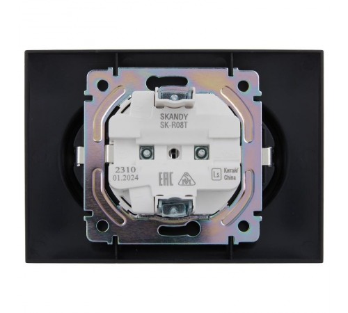 SKANDY Розетка 2-местная с з/к без з/ш 16А сб. SK-R08T титан  SK-R21-16-K48-F  IEK