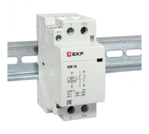 Контактор модульный КМ 16А NО+NC (2 мод.) EKF PROxima  km-2-16-11  EKF