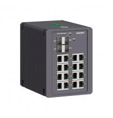 Промышленный управляемый коммутатор, 4100Base-FX, 1000Base-X SFP слота: 1610/100/1000Base-T(X) портов RJ45, конс. порт Mini USB, поддержка PROFINET,