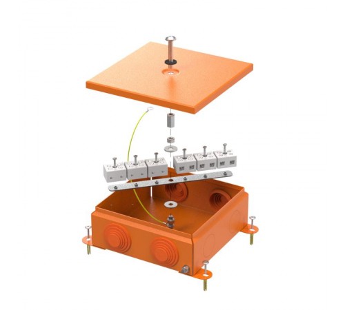 Коробка металлическая огнестойкая 70-0380-FR10.0-12 E15-E120 RAL2004 150x150x60 (6 шт/кор)  70-0380-2004-FR10.0-12  Промрукав
