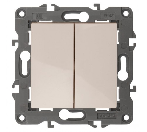 Переключатель ЭРА Elegance 14-1112-02 перекрёстный двойной, 10АХ-250В, слоновая кость  Б0065326  ЭРА