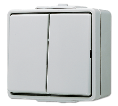 Выключатель для накладного монтажа сдвоенный IP44  605W  Jung